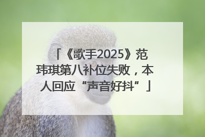《歌手2025》范玮琪第八补位失败，本人回应“声音好抖”