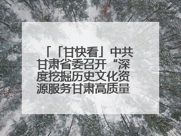 「甘快看」中共甘肃省委召开“深度挖掘历史文化资源服务甘肃高质量发展”专题协商座谈会 胡昌升主持并讲话