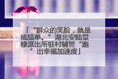 “群众的笑脸，就是成绩单。”湖北安陆棠棣派出所驻村辅警“跑”出幸福加速度