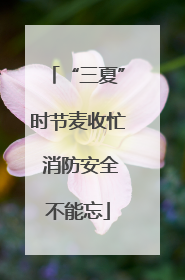“三夏”时节麦收忙 消防安全不能忘