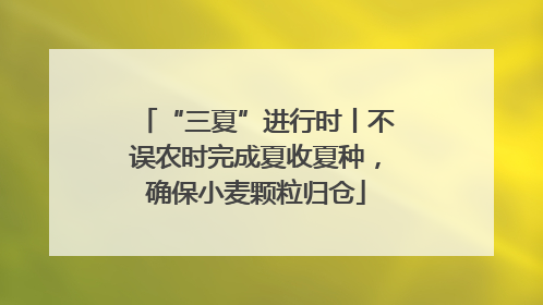 “三夏”进行时丨不误农时完成夏收夏种，确保小麦颗粒归仓
