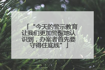 “今天的警示教育让我们更加警醒地认识到，办案者首先要守得住底线”