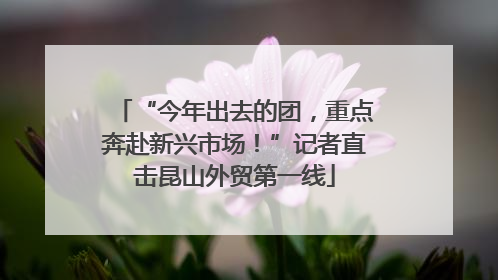 “今年出去的团，重点奔赴新兴市场！”记者直击昆山外贸第一线