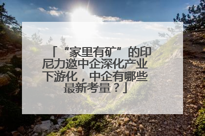 “家里有矿”的印尼力邀中企深化产业下游化，中企有哪些最新考量？