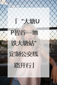 “大塘UP智谷—地铁大塘站”定制公交线路开行