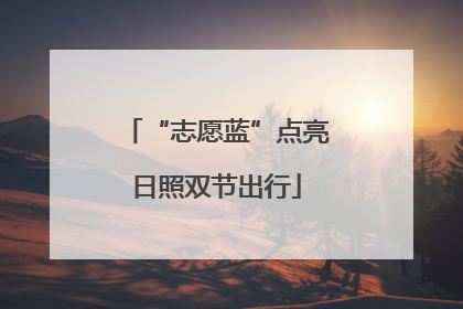 “志愿蓝”点亮日照双节出行