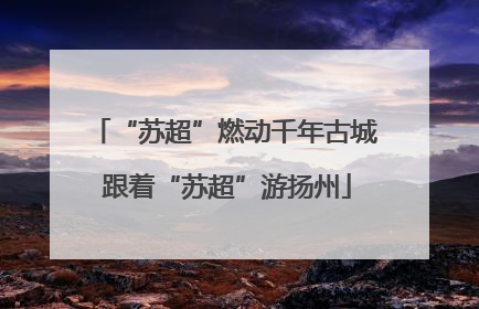 “苏超”燃动千年古城 跟着“苏超”游扬州