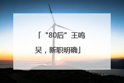 “80后”王鸣昊，新职明确