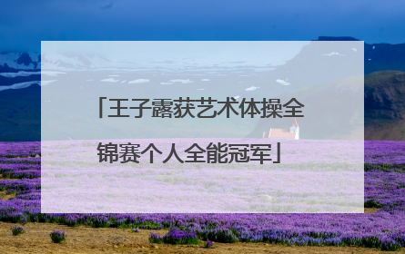 王子露获艺术体操全锦赛个人全能冠军