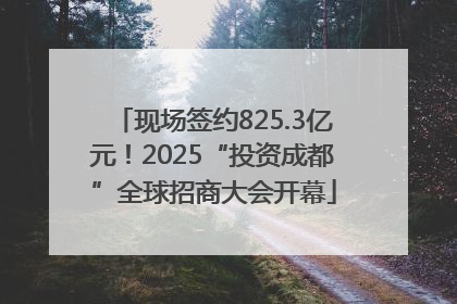 现场签约825.3亿元！2025“投资成都”全球招商大会开幕