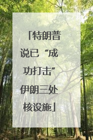 特朗普说已“成功打击”伊朗三处核设施