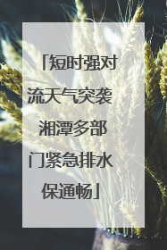 短时强对流天气突袭 湘潭多部门紧急排水保通畅