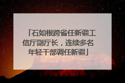 石如根跨省任新疆工信厅副厅长，连续多名年轻干部调任新疆