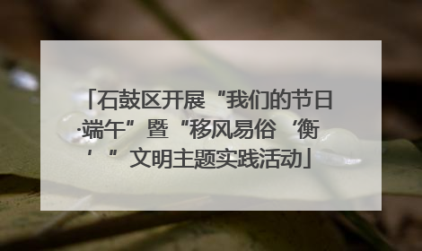 石鼓区开展“我们的节日·端午”暨“移风易俗‘衡’”文明主题实践活动