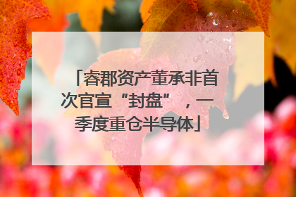 睿郡资产董承非首次官宣“封盘”，一季度重仓半导体