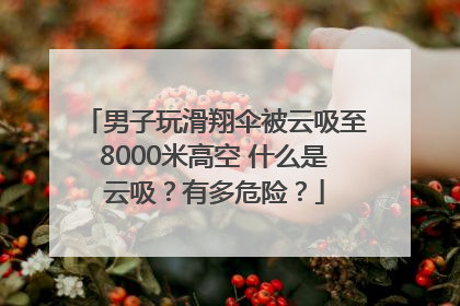 男子玩滑翔伞被云吸至8000米高空 什么是云吸？有多危险？