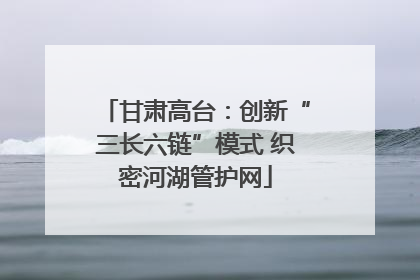 甘肃高台：创新“三长六链”模式 织密河湖管护网