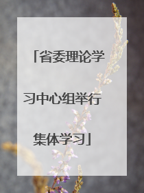 省委理论学习中心组举行集体学习