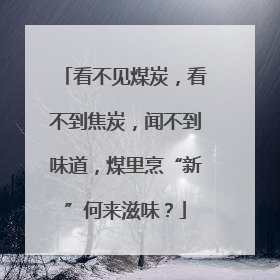 看不见煤炭，看不到焦炭，闻不到味道，煤里烹“新”何来滋味？