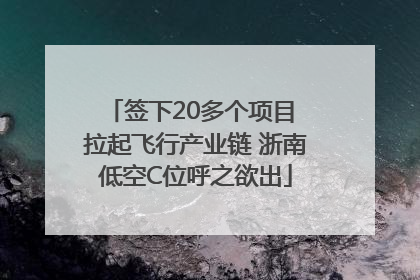 签下20多个项目 拉起飞行产业链 浙南低空C位呼之欲出