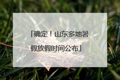 确定！山东多地暑假放假时间公布