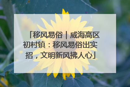 移风易俗｜威海高区初村镇：移风易俗出实招，文明新风拂人心