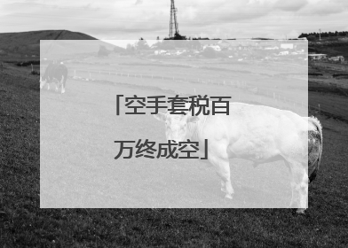 空手套税百万终成空
