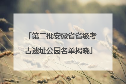 第二批安徽省省级考古遗址公园名单揭晓