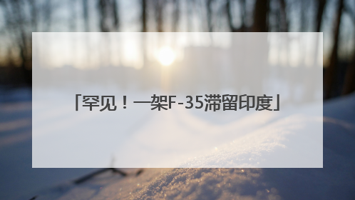 罕见！一架F-35滞留印度