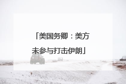 美国务卿：美方未参与打击伊朗
