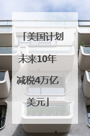 美国计划未来10年减税4万亿美元