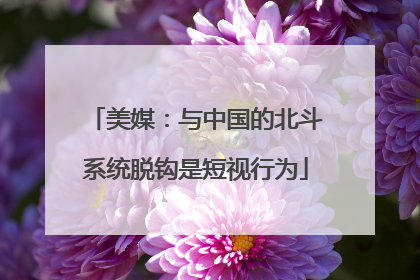 美媒：与中国的北斗系统脱钩是短视行为