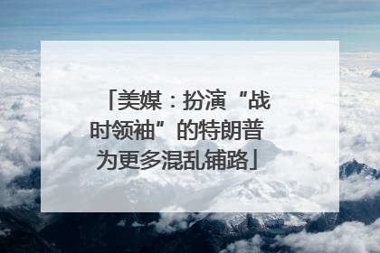 美媒：扮演“战时领袖”的特朗普为更多混乱铺路