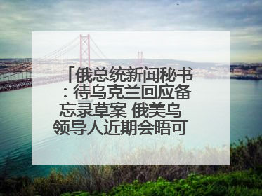 俄总统新闻秘书：待乌克兰回应备忘录草案 俄美乌领导人近期会晤可能性小