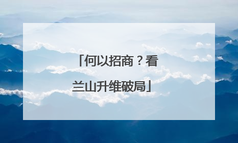 何以招商？看兰山升维破局