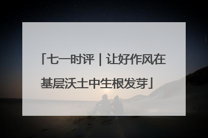 七一时评｜让好作风在基层沃土中生根发芽