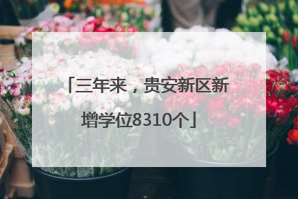 三年来，贵安新区新增学位8310个