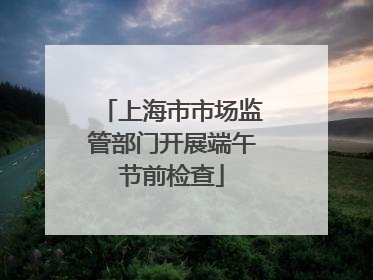 上海市市场监管部门开展端午节前检查