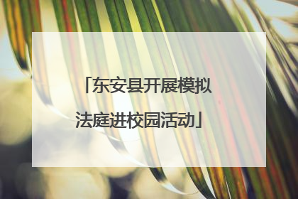 东安县开展模拟法庭进校园活动