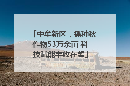 中牟新区：播种秋作物53万余亩 科技赋能丰收在望