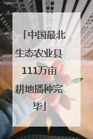 中国最北生态农业县111万亩耕地播种完毕