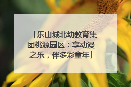 乐山城北幼教育集团桃源园区：享动漫之乐，伴多彩童年