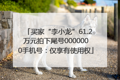 买家“李小龙”61.2万元拍下尾号0000000手机号：仅享有使用权