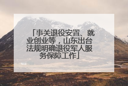 事关退役安置、就业创业等，山东出台法规明确退役军人服务保障工作