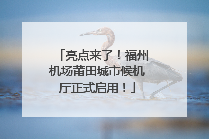 亮点来了！福州机场莆田城市候机厅正式启用！