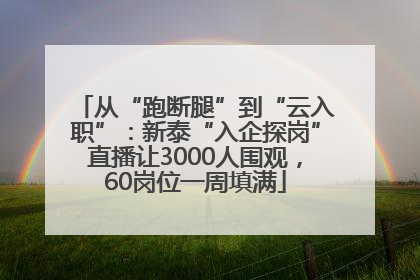 从“跑断腿”到“云入职”：新泰“入企探岗”直播让3000人围观，60岗位一周填满