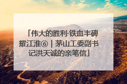 伟大的胜利·铁血丰碑耀江淮⑥｜茅山工委副书记洪天诚的亲笔信