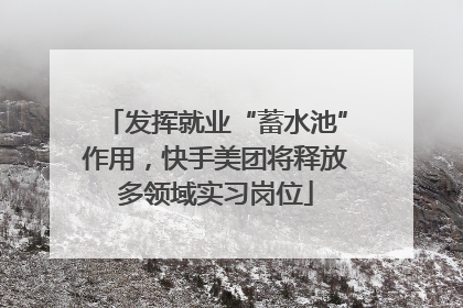 发挥就业“蓄水池”作用，快手美团将释放多领域实习岗位