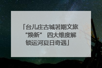 台儿庄古城暑期文旅“焕新” 四大维度解锁运河夏日奇遇