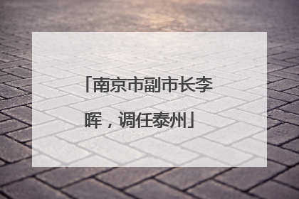 南京市副市长李晖，调任泰州